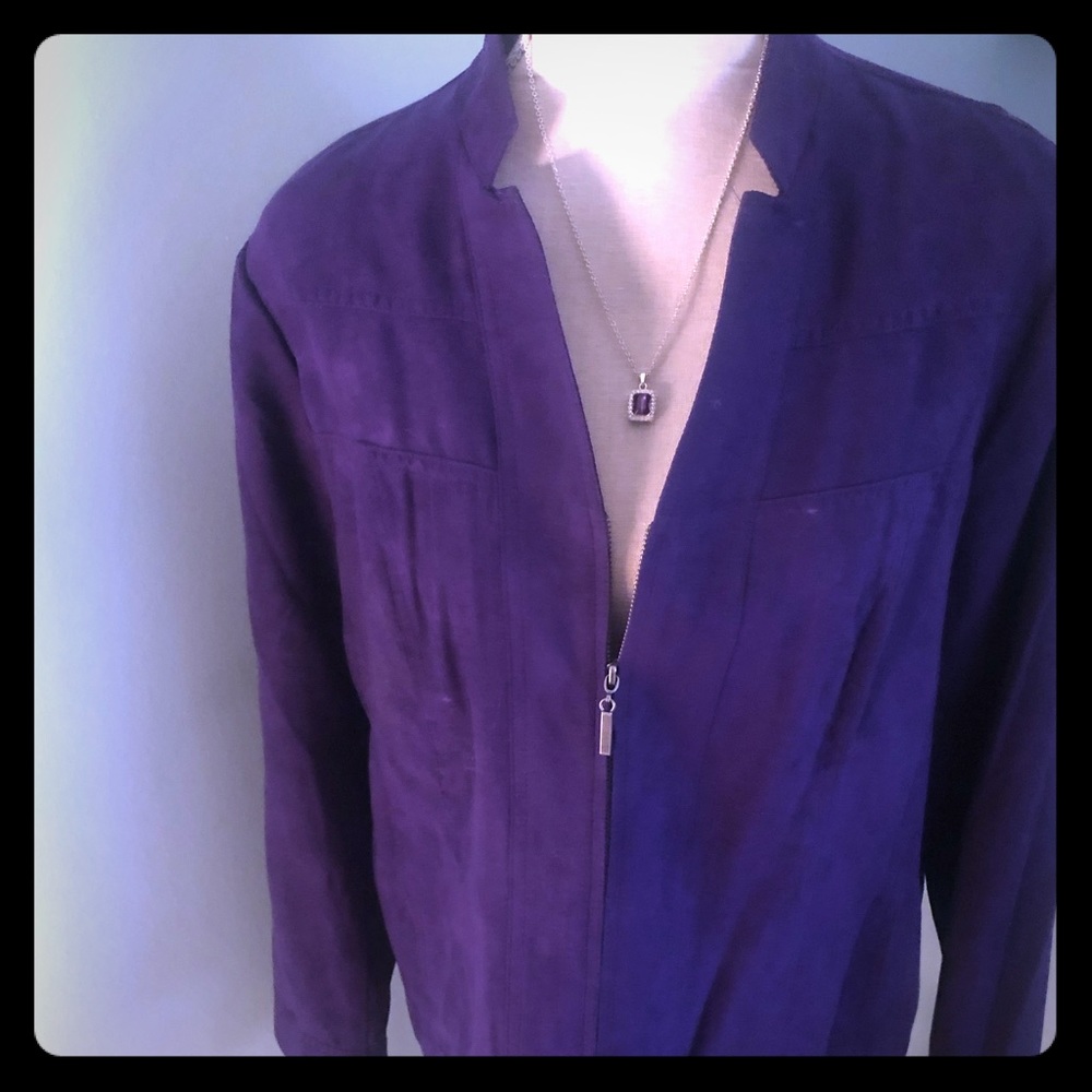 Deep violet faux suede jacket